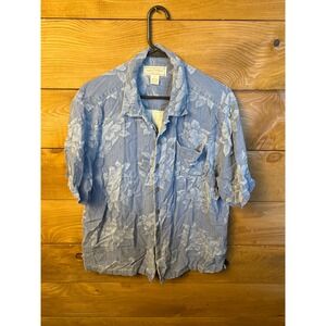 Boca Classics Island Wear Silk‎ Floral Button Up Shirt Men's Large Hawaiian SS